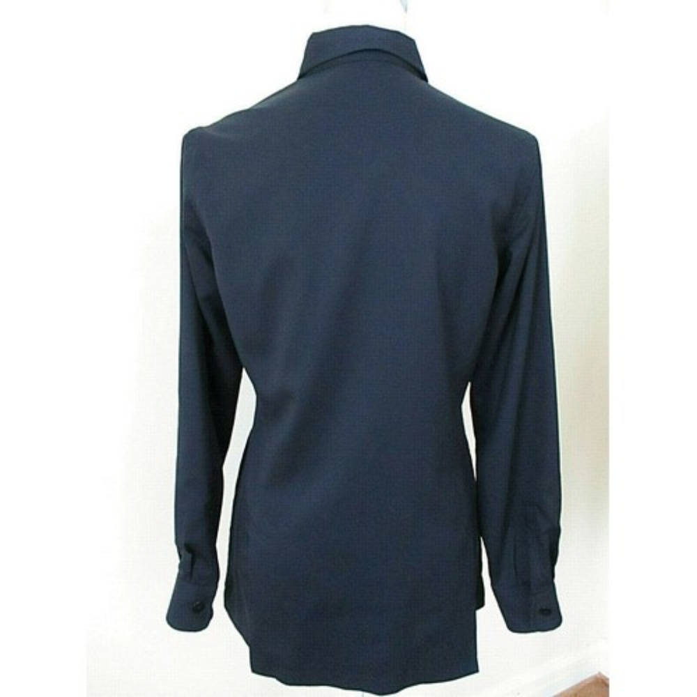 Faconnable Black Lined Button Tunic Top Jacket - image 4